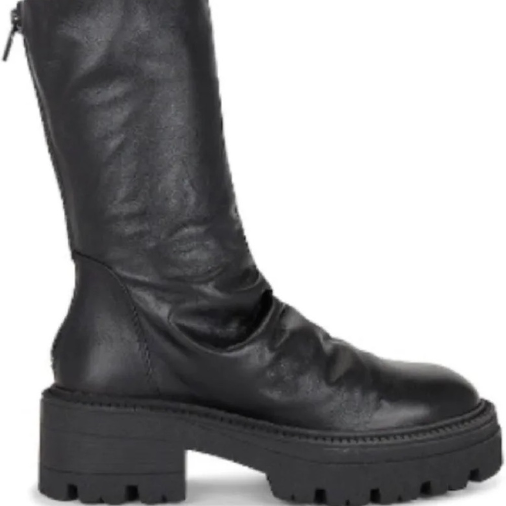 Free People Emma Leather Ruched Platform Boots - Picture 2 of 16